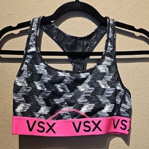 VSX Victoria's Secret Sport Black and Pink Sports Bra Size Medium